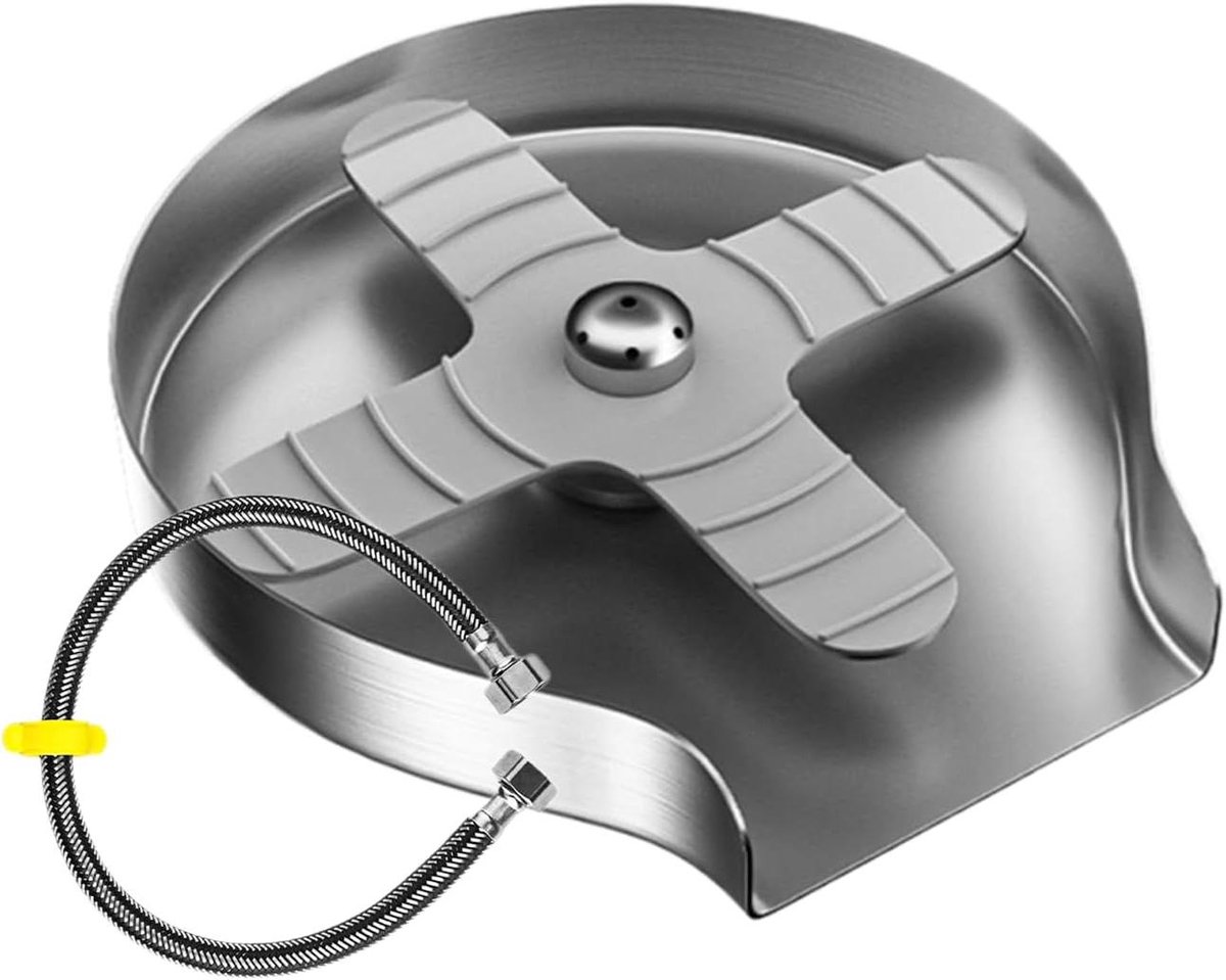 Glazenspoeler - Bekerwasmachine Spoelbak - Efficiënt Glazen Reinigen - 360° Roterende Waterstralen - 12.5x7.5x5 cm - Zilver