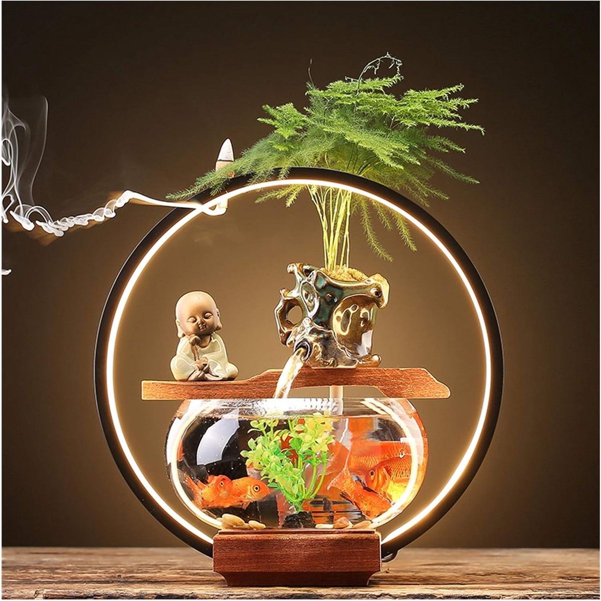 Waterfontein Bureau Ornament - Kleine Aquarium - Zen Meditatie - Circulerende Watervoorziening - Kleine Afmetingen - C