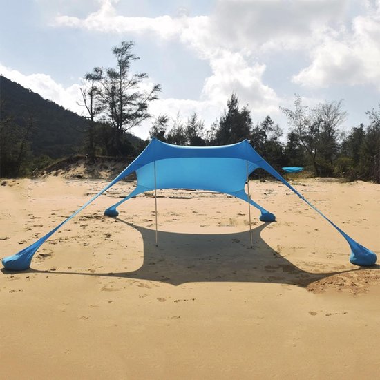 Strandtent Zonwering - Strand Canopy - Outdoor Bescherming - UV Bestendig - 210x150x170cm - Blauw — afbeelding 4