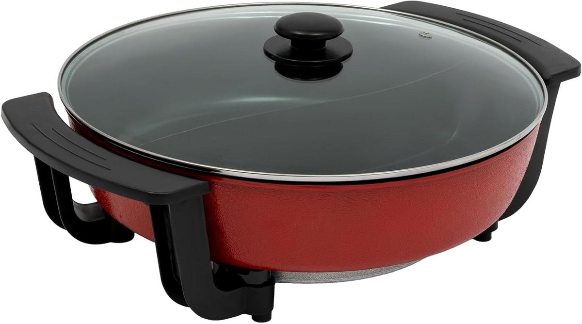 Elektrische Hot Pot - Elektrische Pan Multifunctionele Pan - Samen Koken - Verdelde Hitte - 6 Liter - Rood