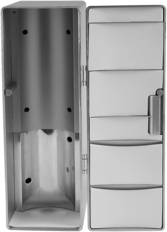 Mini Koelkast - Draagbare Koeler - Dranken Koelen - USB Aangedreven - 26 x 176 x 23 cm - Zilver van MINI — afbeelding 5