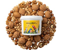 notenmix in schelp | papegaaien | papegaaienvoeding | grote papegaaien | papegaaien snack