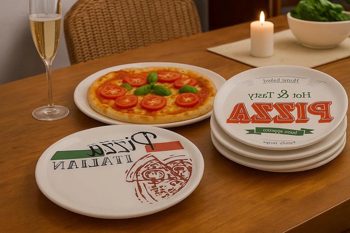 Pizzaborden - Borden set - Italiaans dineren - Italiaans design - Ø 30 cm - Wit