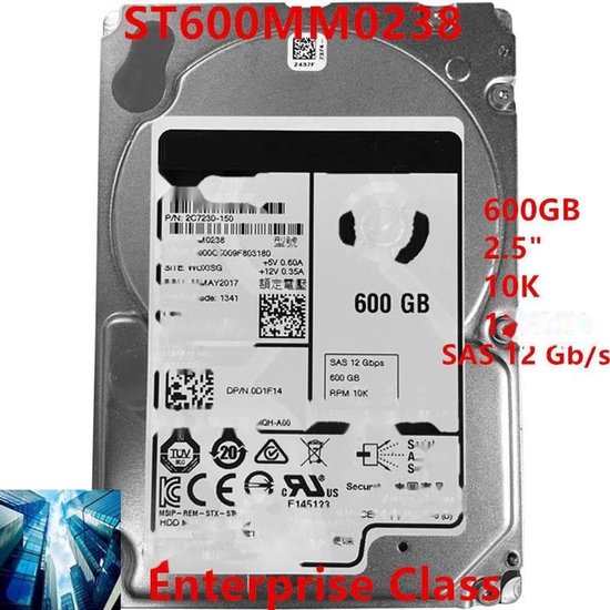 Interne Harde Schijf - Enterprise HDD - Opslag Uitbreiden - SAS 12 Gb/s - 600 GB - Zilver van Interne Harde Schijf — afbeelding 2