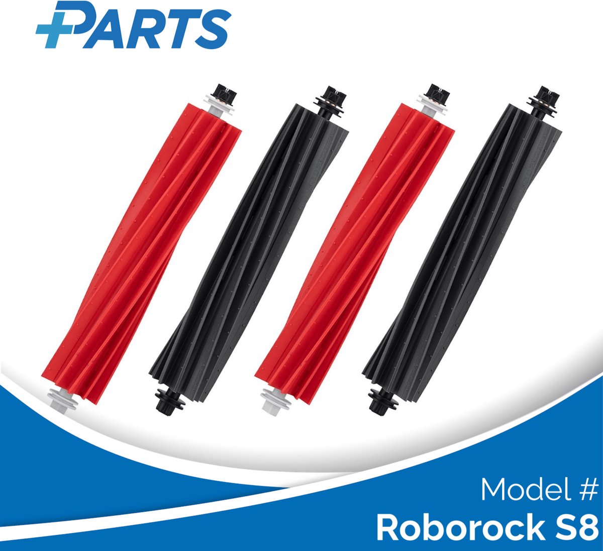 Roborock S8 Borstels (4 Stuks, Plus.Parts® alternatief voor 8.02.0199)