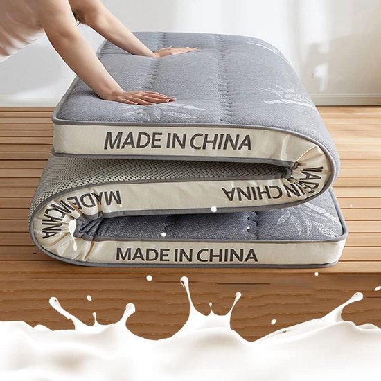 Opvouwbare Matras - Japanse Futon Vloermat - Flexibel Slapen - 5-Laags Vulling - 80x190cm - Grijs — afbeelding 3