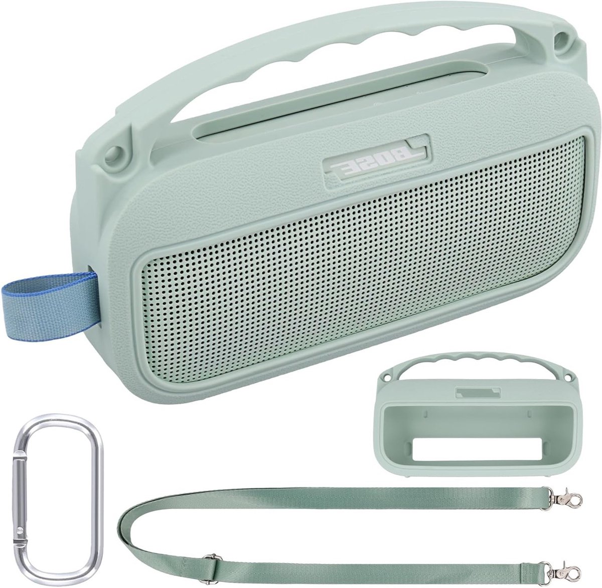 Ultralichte Beschermcase voor Bluetooth Draagbare Speaker met Carabiner en Schouderband, Geschikt voor Bose SoundLink Flex (2e Generatie) en Accessoires