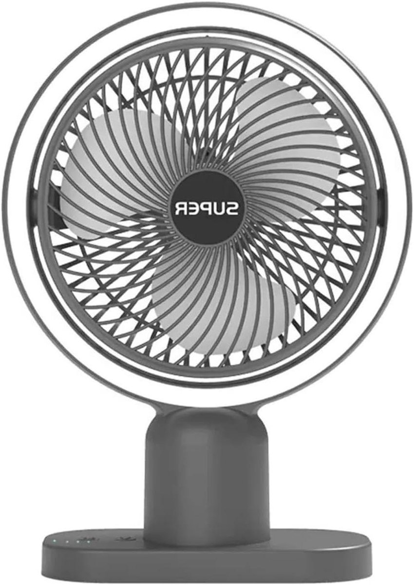 Bureauventilator Draadloos - Mini Ventilator USB - Persoonlijke Koeling - 120 Graden Rotatie - 20 cm Hoog - Zwart
