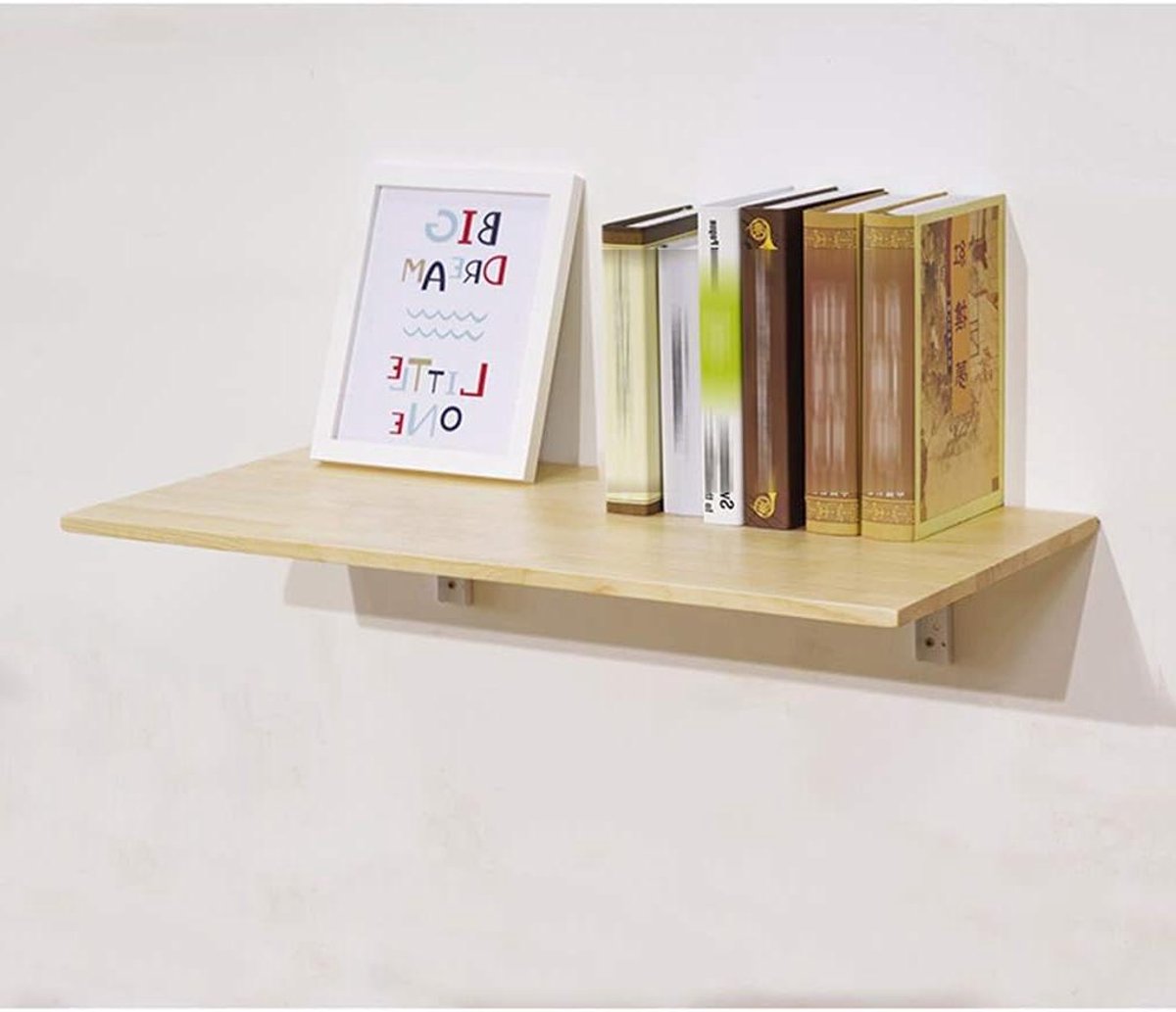 Vouwtafel Hout - Wandtafel Klaptafel - Ruimte Besparen - Massief Grenen - 100x50cm - Rubber Hout