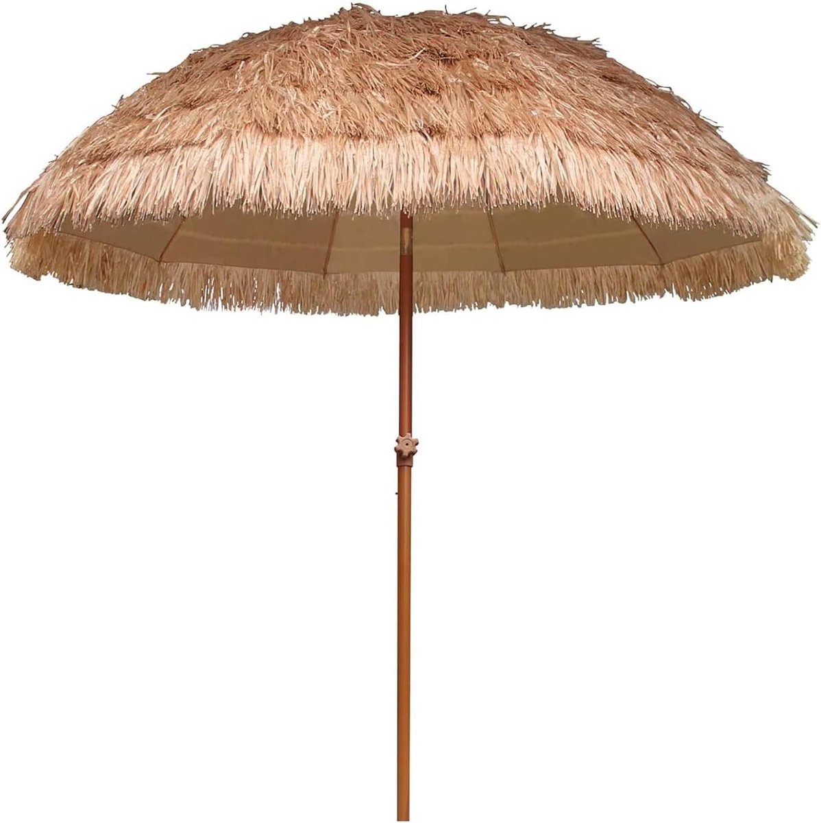 Strandparasol Hawaiiaans - Raffia parasol zonnescherm - Buiten genieten - Kantelfunctie 45 graden - 200 cm breed - Natuurlijk stro