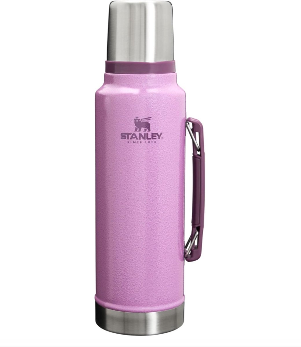 Stanley Classic Legendary Thermosfles (1.4L) met Handvat – RVS Vacuümfles met Bekerdeksel – Lekvrij – Houdt Drank 24u Warm/Koud – BPA-vrij – Hammertone Lilac