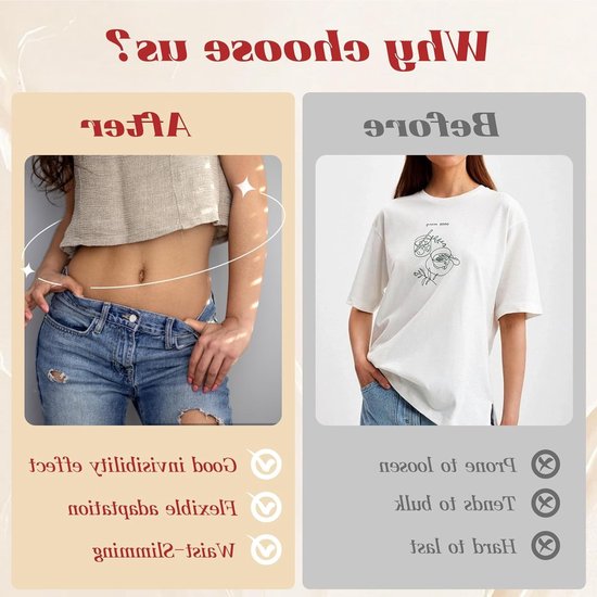 Verstelbare Tailleband voor Dames, 2 Stuks, Geschikt voor Crop Tops, Shirts en Sweaters, Geen Gaten, Zwart, Ideaal voor Yoga en Sportactiviteiten — afbeelding 3