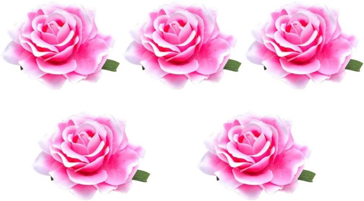 Bloemen Broche - Haarspeld Corsage - Bruiloft Accessoire - Elegante Kunstbloem - 5 Stuks - Roze