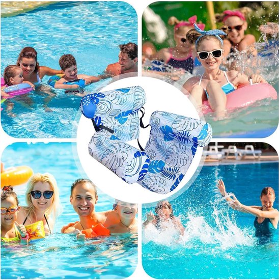 Opblaasbare Zwembadstoel - Lucht Lounger Ligstoel - Ontspannen in Water - Drukbestendige Structuur - 76x40.5x61cm - Blauw — afbeelding 2