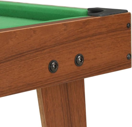 Mini Pool Tafel - Biljarttafel Klein - Indoor Spelletjes - Draagbaar Ontwerp - 92x52x19 cm - Bruin en Groen van mini — afbeelding 5