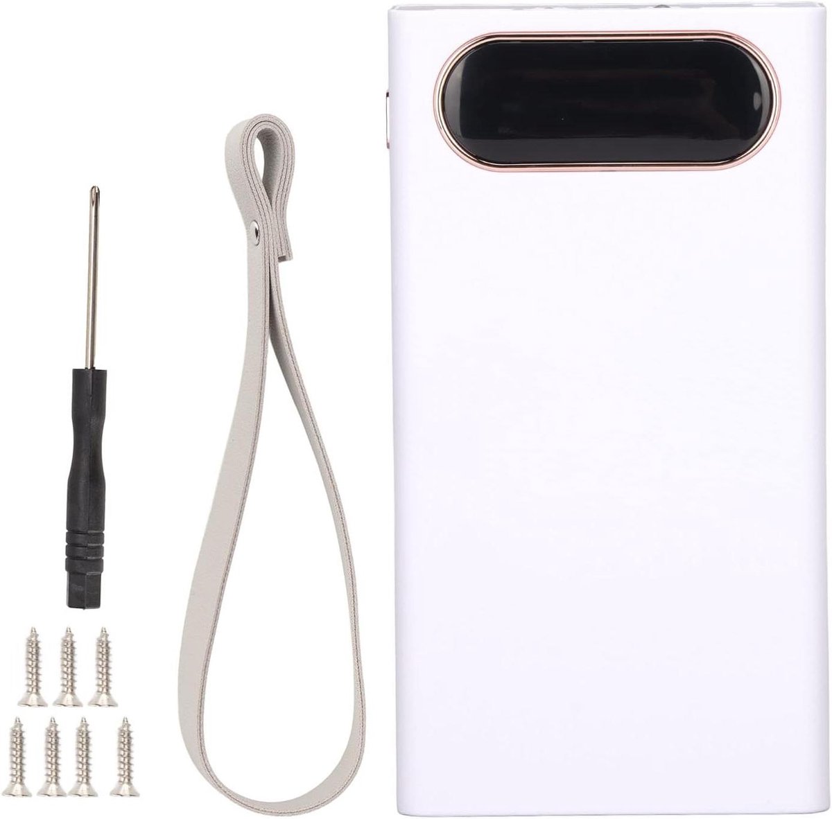 Powerbank Box - Batterijlader Case - Opladen Onderweg - Dubbele USB Output - 12 Batterijen - Wit