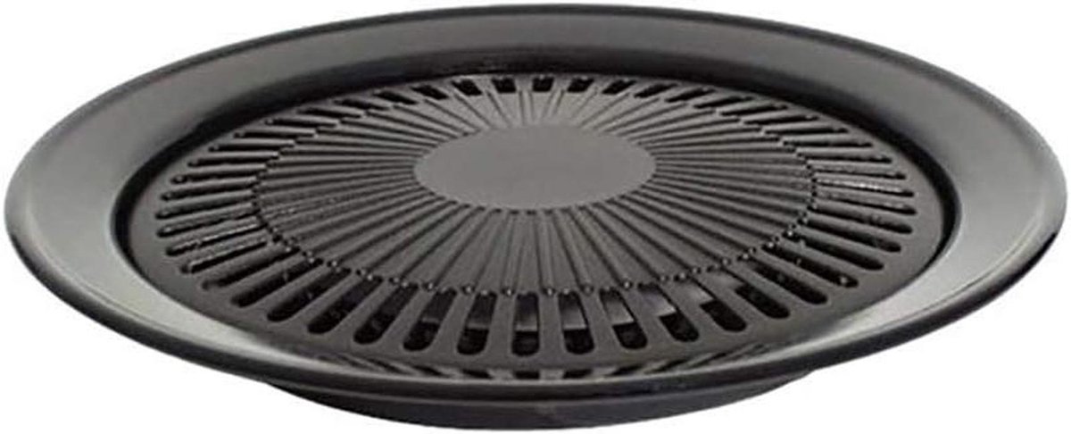 Grillplaat - Koekenpan - Buiten koken - Water injectie ring - 31.5 cm - Zwart