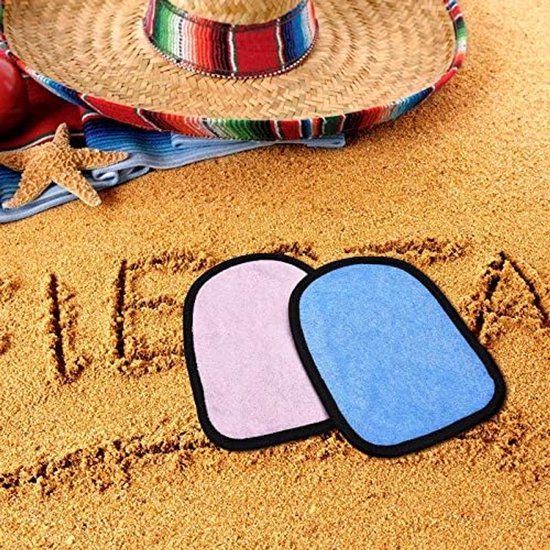 2 Stuks Zandverwijderaar Voor Strand - Strand Zandzakken - Zandborstel - Zandverwijderingshandschoenen - Handige Hulp Bij Zandverwijdering - Draagbare - Geschikt Voor Zomervakantie, Cruise, Surfen, Volleybal - Roze, Blauw — afbeelding 5