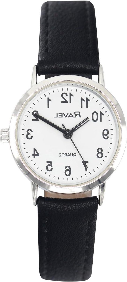Unisex Polshorloge - Analoge Klok - Dagelijks Gebruik - Zilverkleurige Kast - 27 mm Kastmaat - Zwart