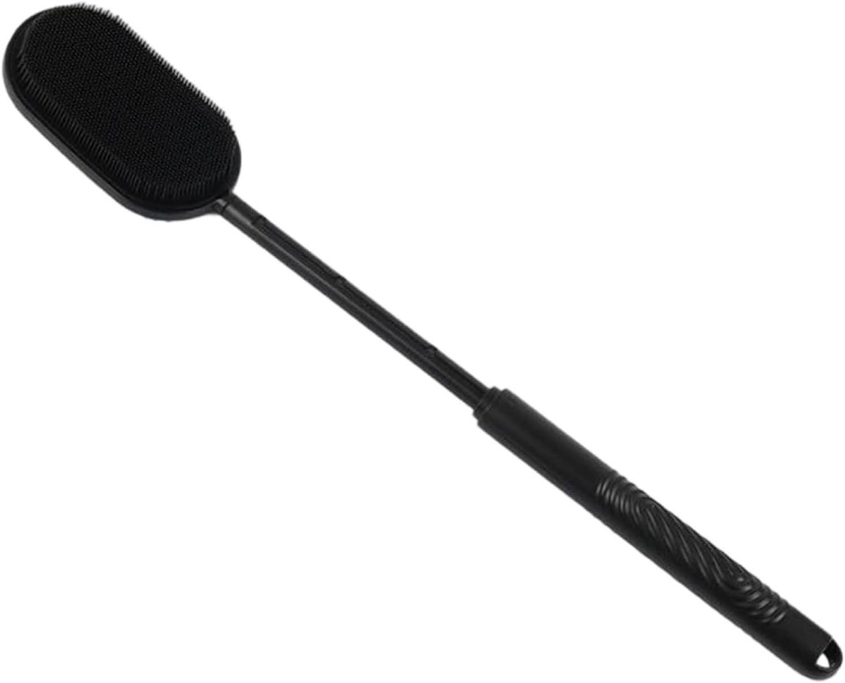 Rugborstel Douche - Lange Handgreep - Huidverzorging Thuis - Intrekbaar Ontwerp - 38 cm - Grijs