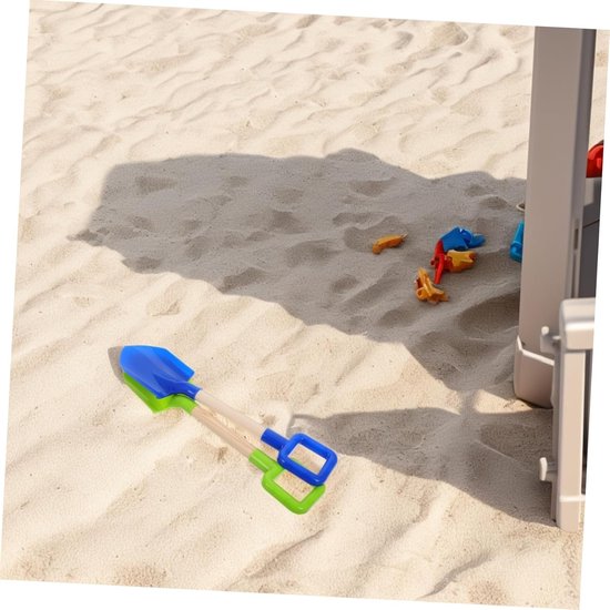 Kinder Schep - Tuinschepje Buiten - Spelen in Zand - Houten Handvat - 40 cm - Blauw Groen — afbeelding 3