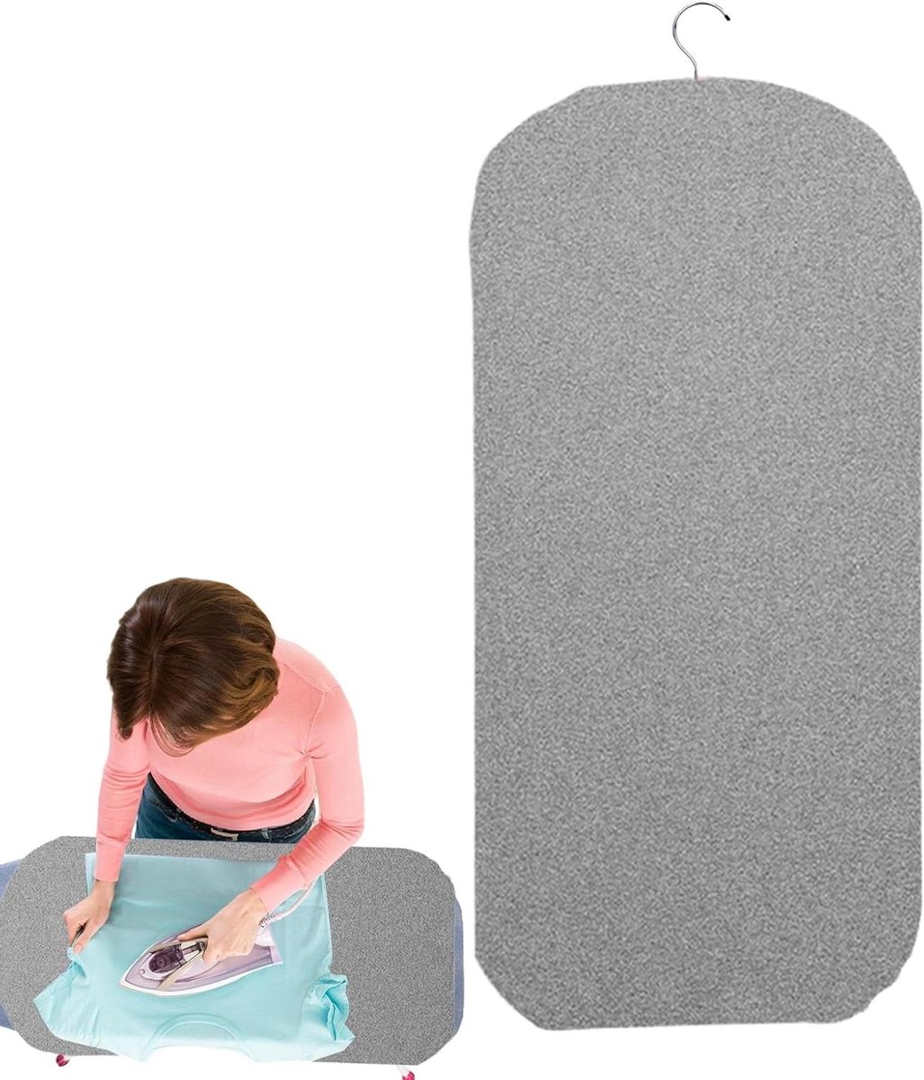 Strijkmat - Strijkonderlegger - Kleding Strijken - Draaibare Haak - 89 x 43 cm - Grijs
