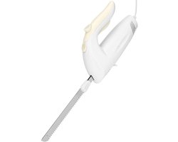 KAD® Elektrisch Mes - Elektrisch Mes voor Brood & Vlees - RVS Electrisch Mes - Wit - 42cm x 8cm x 6cm