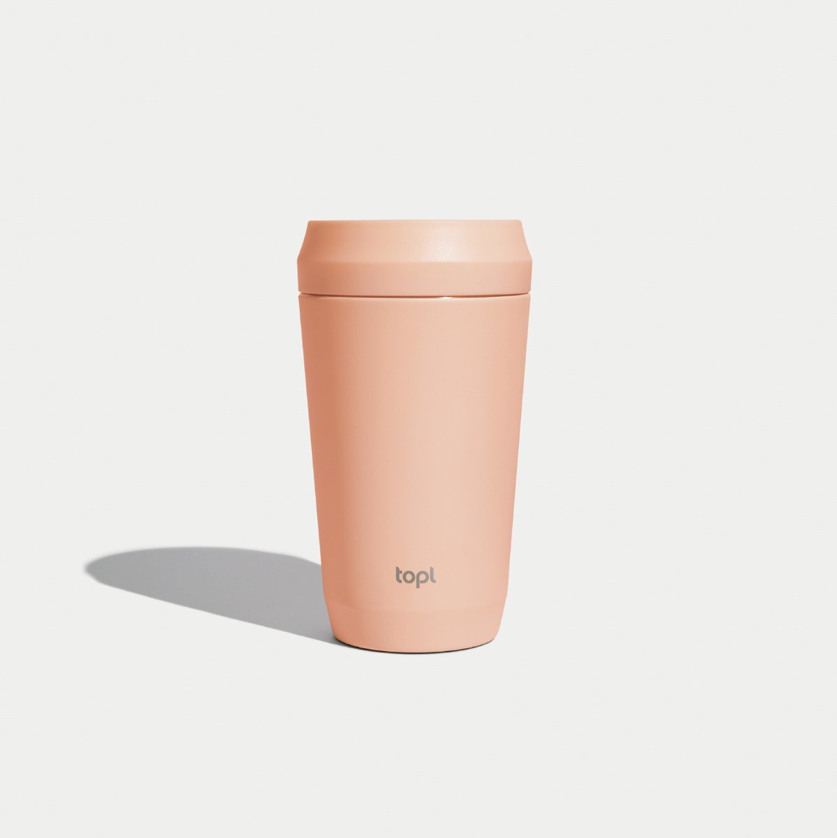 topl Reisbeker To Go Tumbler 12oz/350ml H158mm Peach Twist to open, drink 360 Patented Lid Made with RCS (Recycled Steel ) certified recycled materials and vacuum insulated Travel Mug Thermosbeker