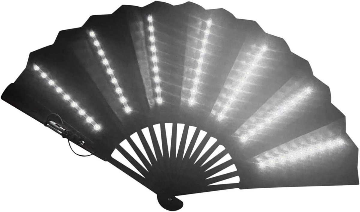 Draagbare Ventilator - Opvouwbare Koeler - Zomerse Koelte - Met LED Verlichting - 7x12x7 cm - Wit