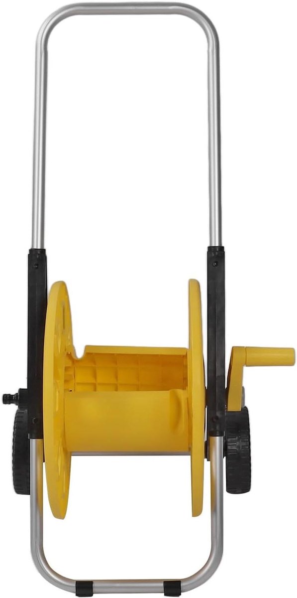 Slanghaspelwagen - Tuinslanghouder Trolley - Tuinslang Opbergen - Met Wielen - 60m Slangcapaciteit - Geel