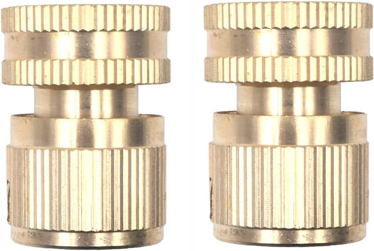 Dailygoods - Tuinslang Snelconnector - Messing Adapter - 2 Stuks - 3/4 Inch - Slangfittingen - Geschikt voor Tuinirrigatie - Tuinaccessoires