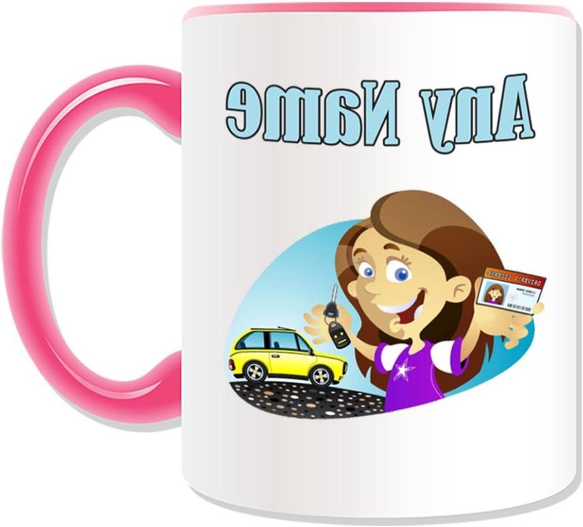 Gepersonaliseerde Mok - Naam Mok Cadeau - Cadeau Geven - Eigen Tekst Mogelijk - 312 ml - Roze