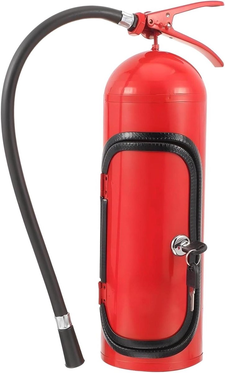 Rode Brandblusser Decor - Mini Drankkast - Decoratie Huis - Innovatieve Minibar - 157 cm hoog - rood