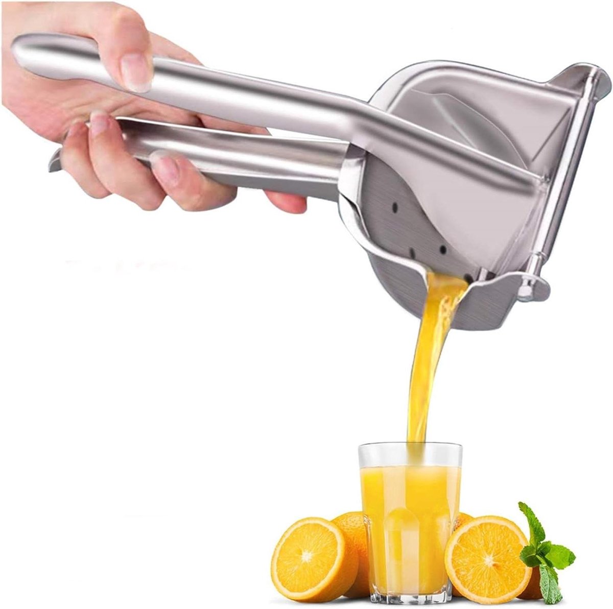 Handmatige Citruspers - Vruchtensap Pers - Sap Maken - Maximale Sap Extractie - 22 cm - Zilver