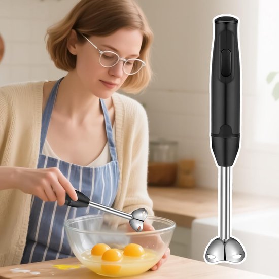 Elektrische Handmixer - Staafmixer Blender - Soepen Purere - Krachtige 400W Motor - 38 cm Lengte - Zwart — afbeelding 5