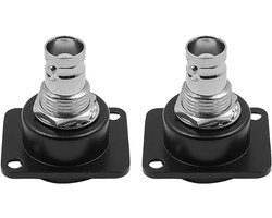 D-type Dual BNC Plug Connector Chassis Panel Mount Adapter voor Audio Monitoring - 2 Stuks, Perfect voor Professionele Geluidsinstallaties en Monitoren