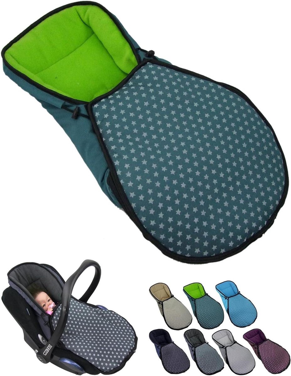 Baby Voetenzak - Winterzak Kinderwagen - Baby Vervoeren - Waterafstotend Materiaal - 75 x 40 cm - Sterren Olijf