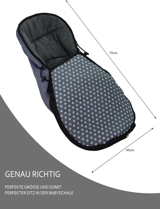 Baby Voetenzak - Winterzak Kinderwagen - Baby Vervoeren - Waterafstotend Materiaal - 75 x 40 cm - Sterren Olijf — afbeelding 2