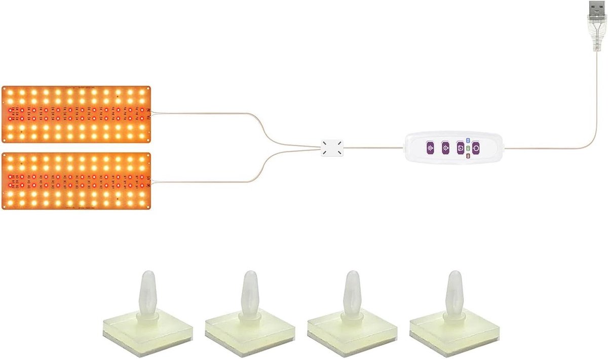 LED Groeilamp Strips - Kweeklamp Kamerplanten - Planten Groeien - Volledig Spectrum - 32 x 11 x 2 cm - Aluminium