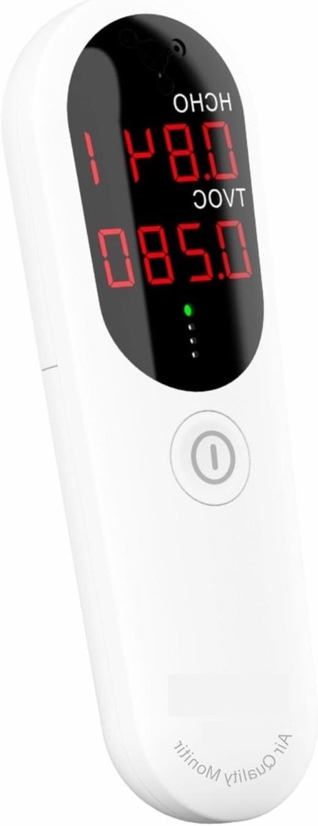 Luchtkwaliteitsmonitor - Formaldehyde TVOC-meter - Gezonde Omgeving Creëren - Draagbare Sensortester - 133x43x24 mm - Wit