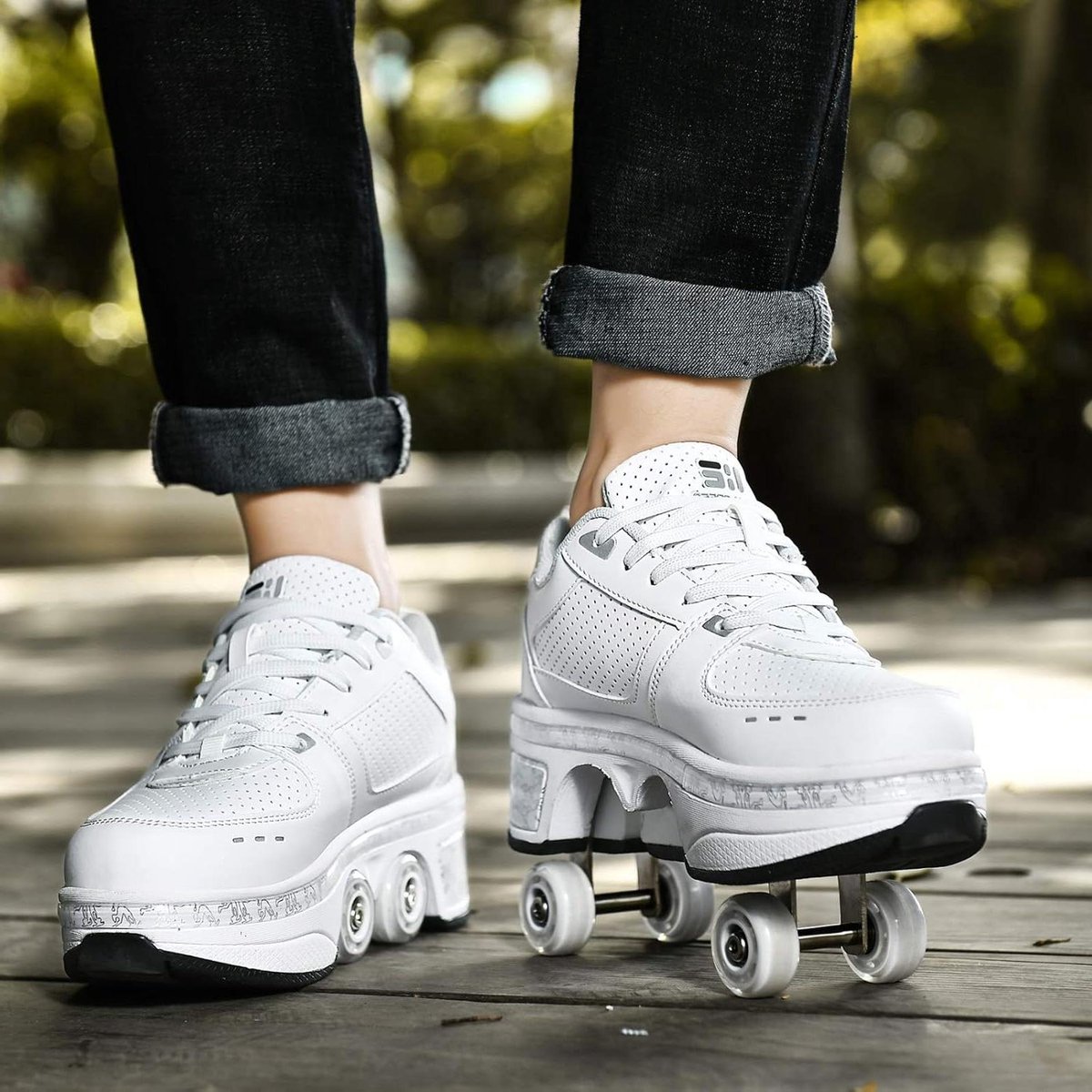 Schoenen met Wielen Skeelerschoenen Rollschoenen Buiten Sporten Verborgen Wielen