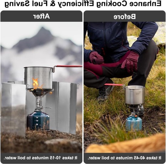 Opvouwbaar Windscherm Campingkachel - 12 Delen Aluminium Bescherming van Merkloos — afbeelding 5