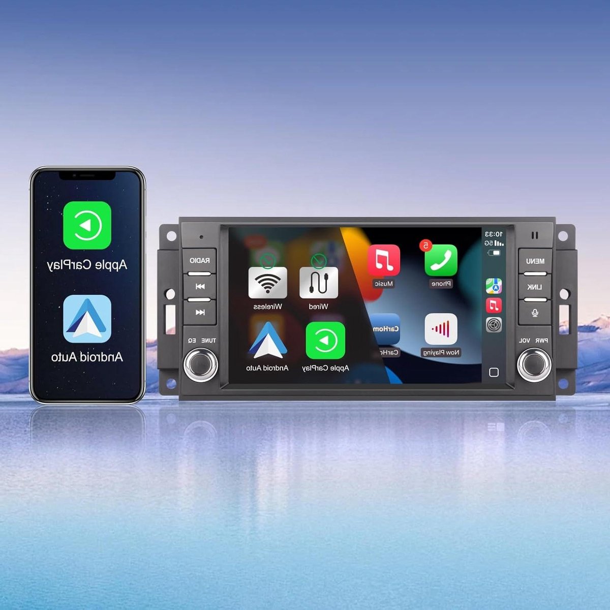 Autoradio - Auto Radio - Muziek Luisteren - Linux Systeem - 180 Watt - Zwart