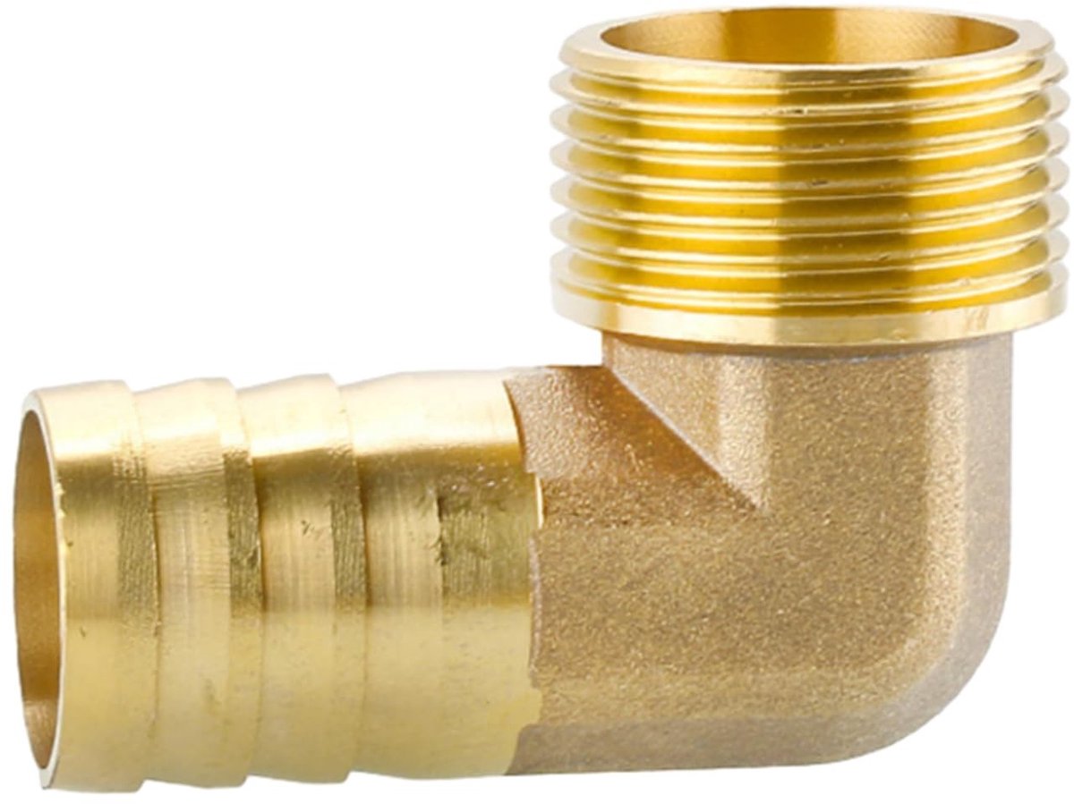 Dailygoody - Brass Hose Barb Elbow - 90 Degree Fitting - Robuust en Lekvrij - 25MM - Geschikt voor Water en Lucht - Kwaliteit voor Professioneel Gebru