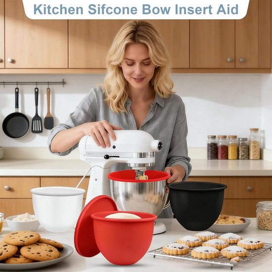 Mixer Inzetstukken - Mengkom Vervanging - Bakken Koken - Met Deksel - 3 Stuks - Multicolor — afbeelding 3
