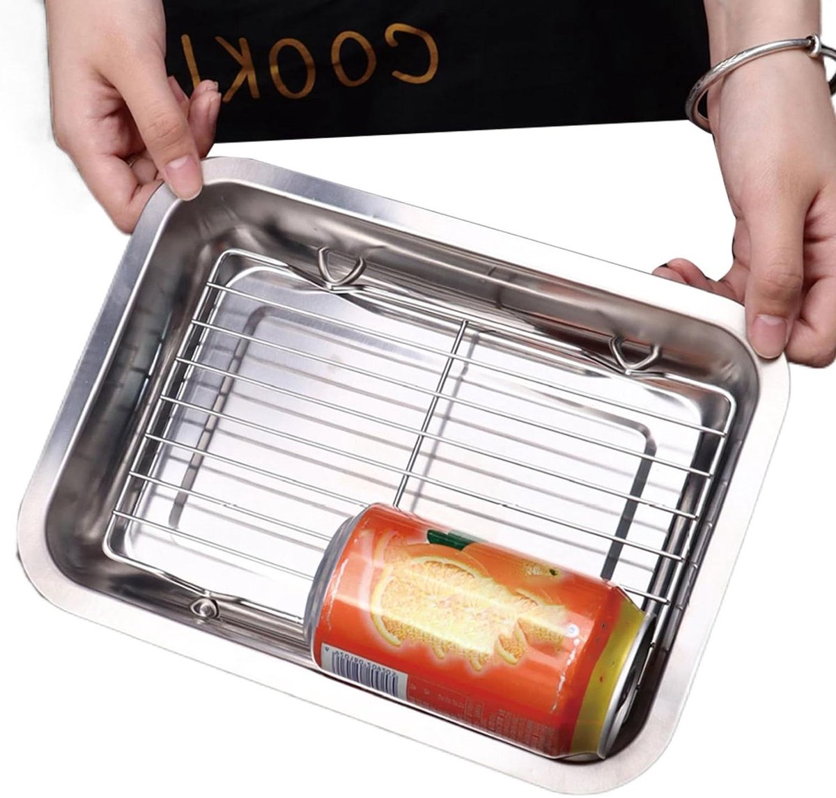 Bakplaat - Rooster - Oven Gebruik - Roestvrij Staal - 27x20cm - Zilver