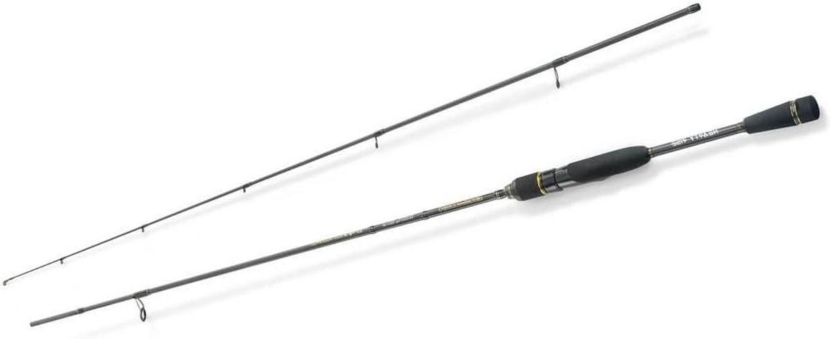 Spinhengel Lichtgewicht - Vishengel Baars - Vissen Op Baars - Gevoelige Actie - 184 cm - Zwart