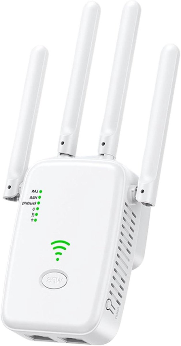Wifi Versterker - Netwerkuitbreiding Repeater - Betere Wifi Dekking - 300 Mbps Snelheid - 10x10x12 cm - Wit