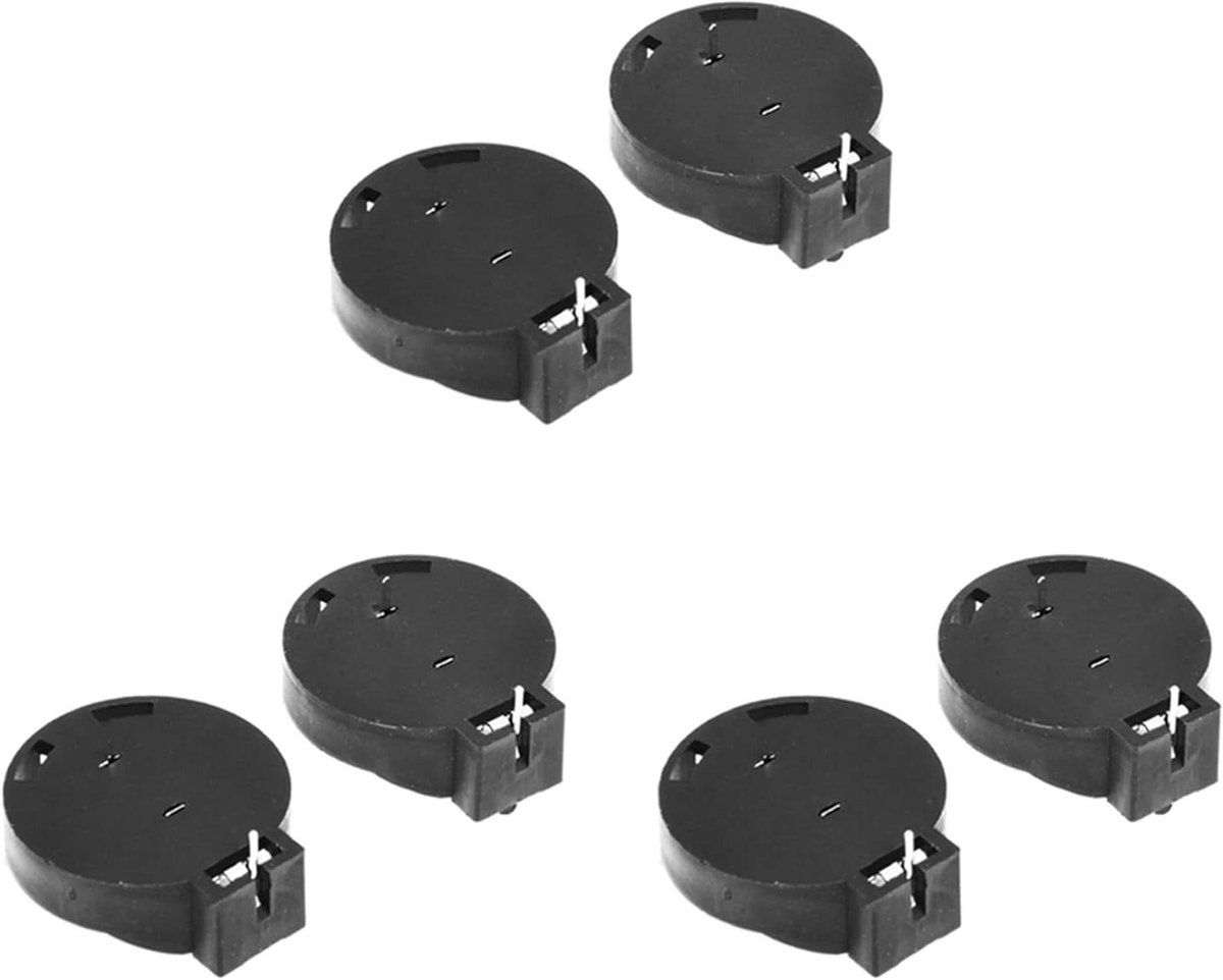 6 Stks CR2450 Munt Mobiele Knop Batterij Socket Houder Case 2 Pins Zwart