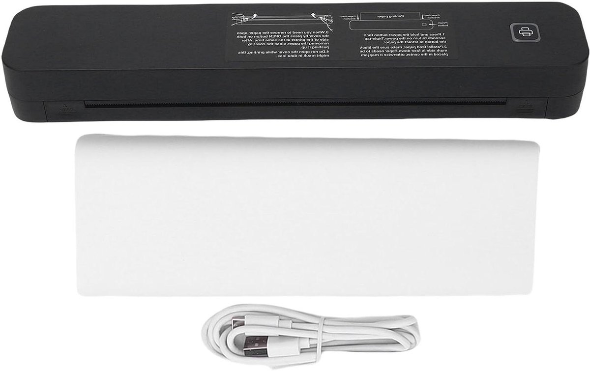 Draagbare Printer - Reisprinter Mobiel - Documenten Printen - Inktloos Thermisch - A4 tot 57mm - Zwart
